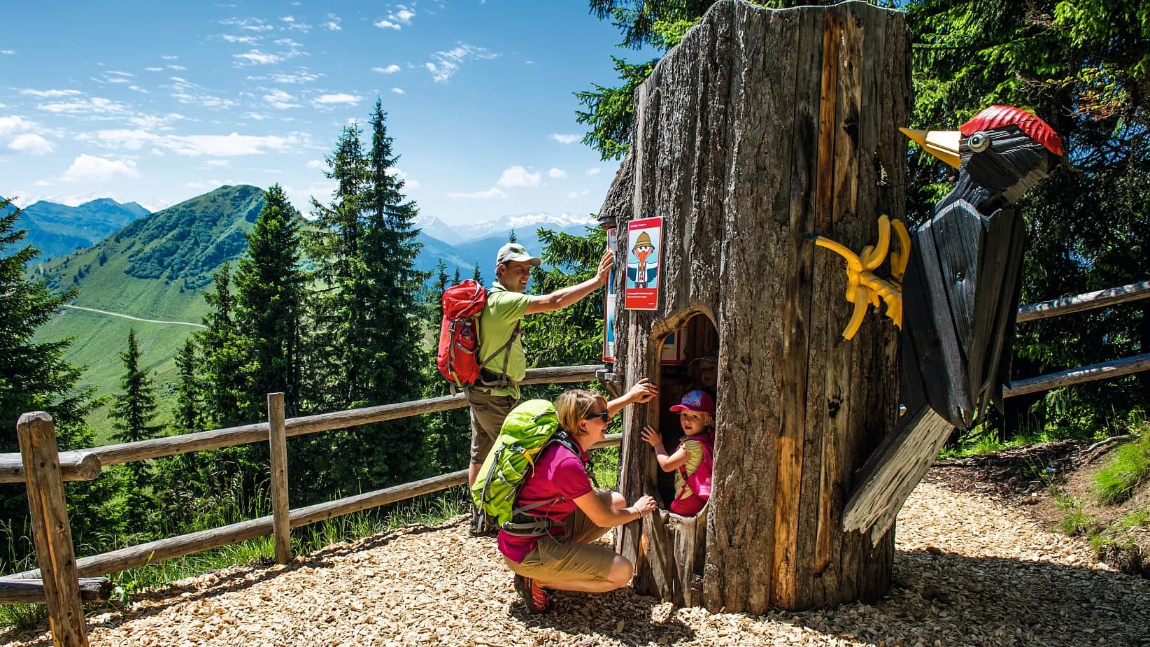 The Fichtenliesl and Seppi the great spotted woodpecker