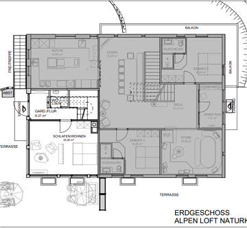 Erdgeschoss Alpen Loft Naturklang